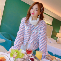 MissLuxury fairytale mink natural fur straw jacket woman new bump color famous yuanyuan small fragrant wind short water mink