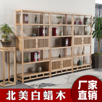 New Chinese Solid Wood Bookcase Display Cabinet Display Rack Ash Zen Antique Rack Bogu Rack Duobao Pavilion