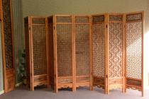 Antique wood carving Chinese solid wood camphor wood carving hotel living room decoration grid screen folding screen partition porch