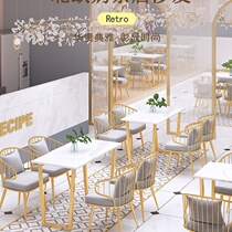 Nordic milk tea shop combination cafe rest area Book Bar sweet shop Net Red simple fresh table and chair dining table chair