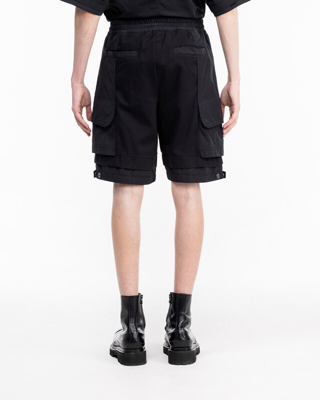 Shorts Songzio Homme Heavy Industry Flap Pocket Pants Splicing Shorts for Men and Women, Self-Retained Style