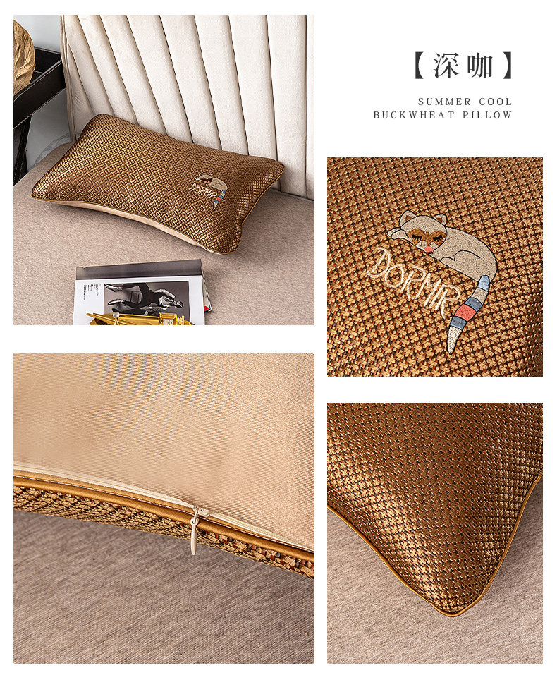Подушка 荞麦枕头单人颈椎枕护颈椎助睡眠专用荞麦皮枕头荞麦枕芯枕套枕头