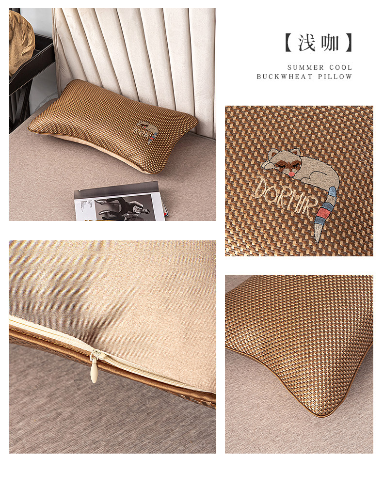 Подушка 荞麦枕头单人颈椎枕护颈椎助睡眠专用荞麦皮枕头荞麦枕芯枕套枕头