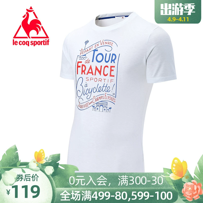 Le Carque French Dậu Tour de France fan áo in chữ áo thun nam QCULGA05TC - Áo phông thể thao