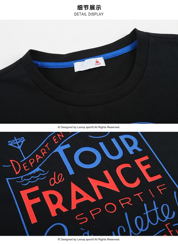 Le Carque French Dậu Tour de France fan áo in chữ áo thun nam QCULGA05TC - Áo phông thể thao
