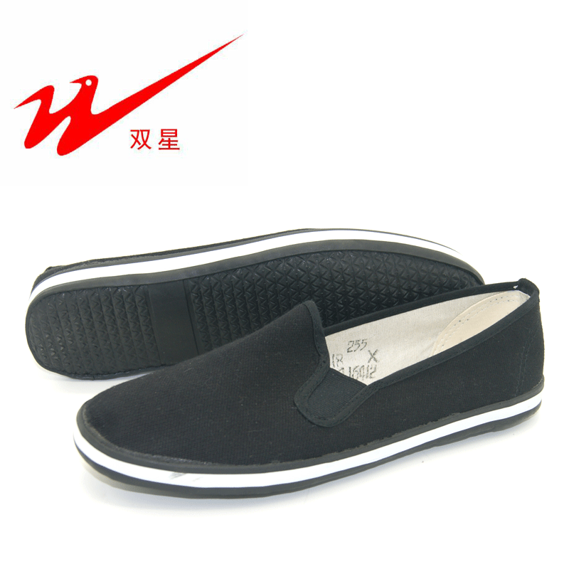 Twin Stars Central Plains Fitness Sails Cloth Shoes Black Casual Workwear Shoes Men One Foot Pedaling Rubber Bottom Sloth Shoes