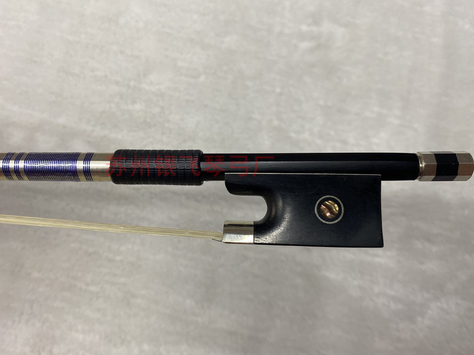 Blue silk carbon fiber carbon pure ponytail practice test violin bow violin bow ebony tail library