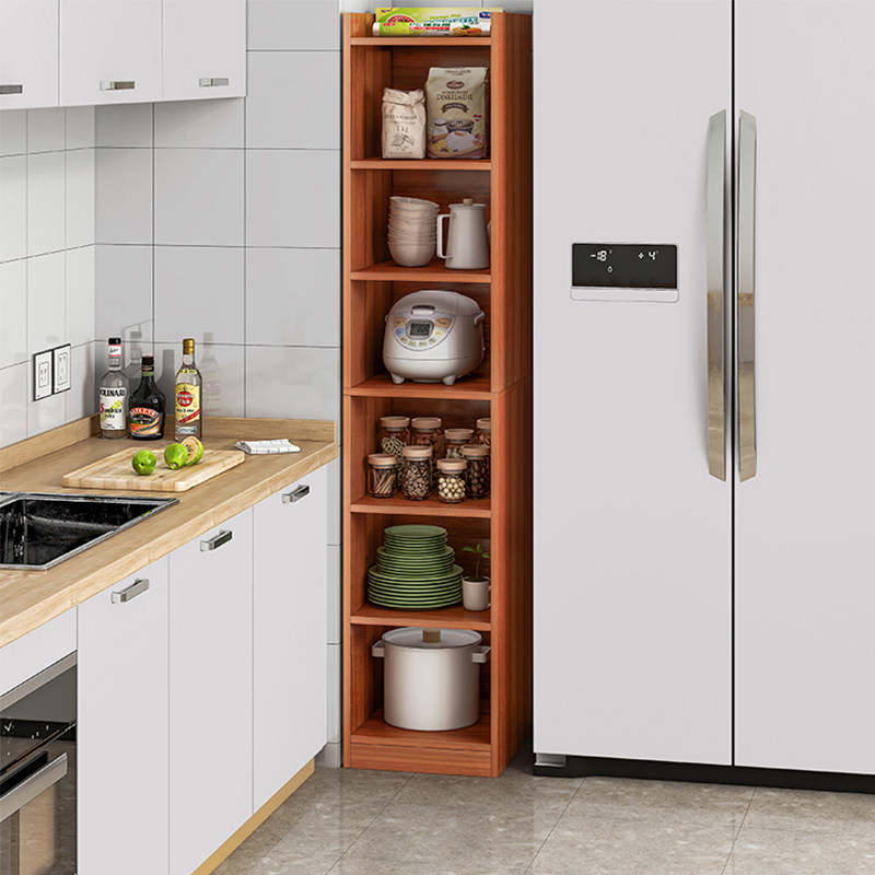 Nip Containing cabinet Kitchen Narrow Cabinet Refrigerator Shelve Dressing Room Slit Cabinet Wooden Multilayer Narrow Slit Locker