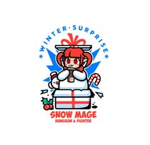 dnf Dunf Dungeon Genuine Female Magic Winter Surprise Badge Frost Snowman Badge