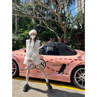 [【福利清仓】ffcheer 白色连衣裙收腰荷叶边碎花裙子女小个子]