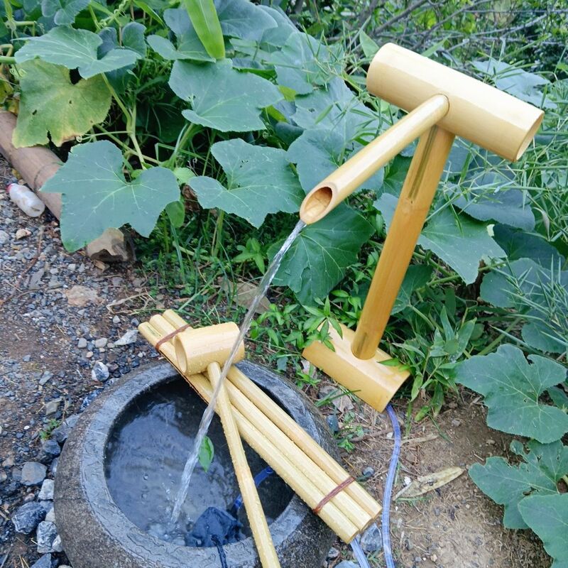 Japanese-Style Courtyard Water Stone Bowl Trough Dry Landscape Landscape Feature Deer Bamboo Drip Garden Balcony Water Bowl Landscaping Ornament