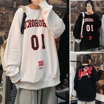 Round neck sweater men and women trendy brand cec neutral couples trend ins autumn new student loose basketball top