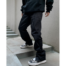 4UYES irregular deconstruction stitching pleated niche high street hip hop loose casual horn trousers