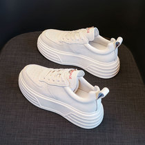 Thick Bottom Small White Shoes Women 2021 New Fall Street Pat Wave Shoes White Pine Pastry Single Shoes Casual Genuine Leather Shoes Tide