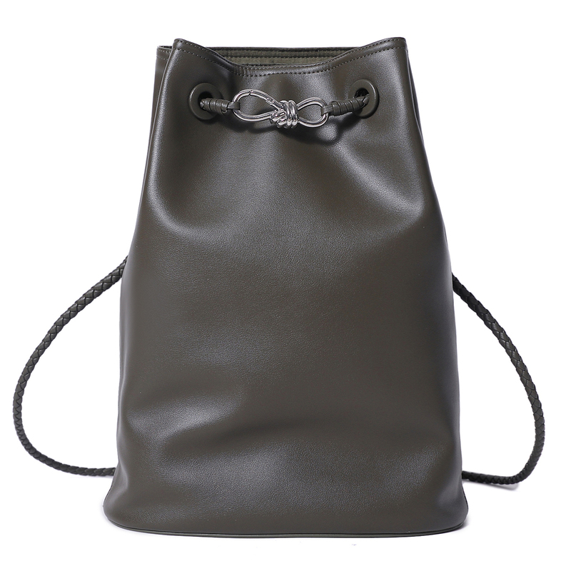 2026 Summer Trend Selection: Simple Style Leather Drawstring Bucket Bag, Unisex Daily Backpack, Double Shoulder Backpack