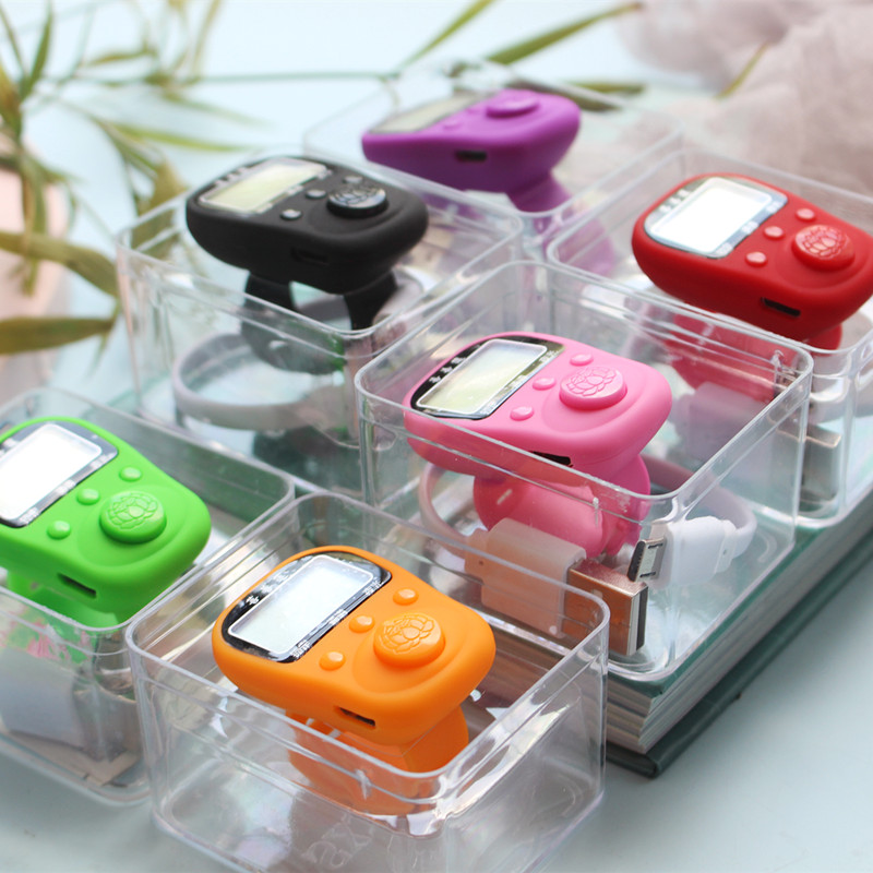 Bo Shanlian charging Buddha counter electronic luminous LED display counter finger ring counter
