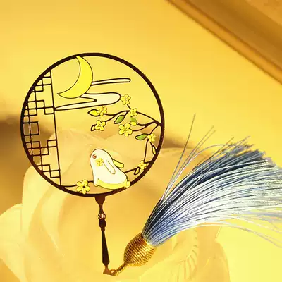 Classical creative rabbit bookmark fan exquisite tassel pendant Literary cute metal bookmark business gift student