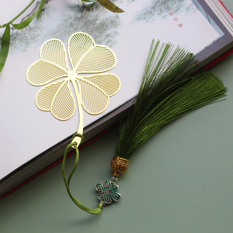 Gingko Quadleaf Herb Indus Leaf Gold Belongs Brass Leaf Vein Texture Stream Subookmark Business Gift China Ancient Wind