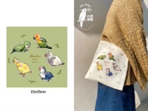 Original Parrot Illustrations Themed Sails Cloth Bag Single Shoulder Diagrammed environmentally friendly shopping bag creative perimeter 8 Precious Paradise