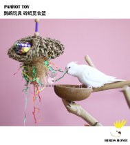 Bird head parrot toy shredded paper foraging basket Xuanfeng Sun monk parrot toy
