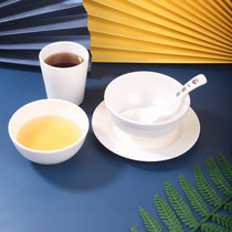 High-end hotel melamine tableware solid color table set set three or four pieces Chinese restaurant commercial dishes spoon Cup combination