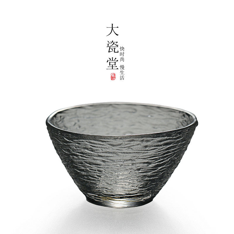 Large porcelain hall Japanese Hammered glass tea cup Handmade thickened heat-resistant tea cup Kung Fu Tea master's personal cup