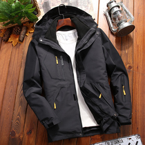 Outdoor Winter men windproof detachable plus velvet thickening warm couple three-in-one piece Brand jackets