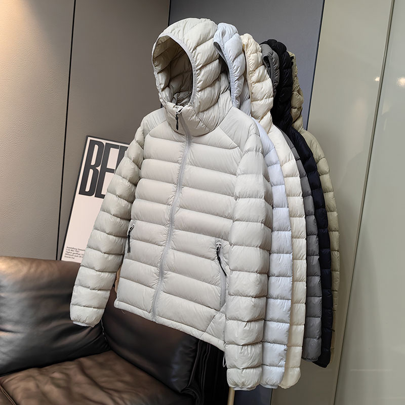 School Uniform Inner Layer down Jacket with Hood, Short Style, 90% White Duck Down, Warm, Ultra-Lightweight, Unisex, for High School Students, Boys