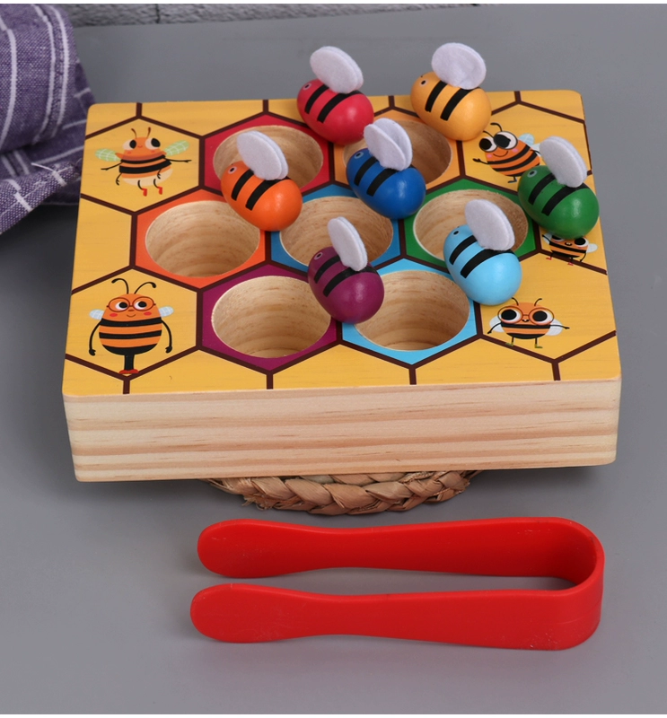 Montessori Early Learning Montessori hỗ trợ giảng dạy thư mục Bee hạt tập phối hợp tay-mắt bộ não để phát triển đồ chơi giáo dục