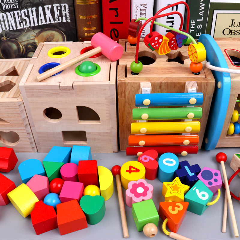 Infant child puzzle building block toy 1-2-3-6 years old male girl baby one year and a half early teaching shape cognition