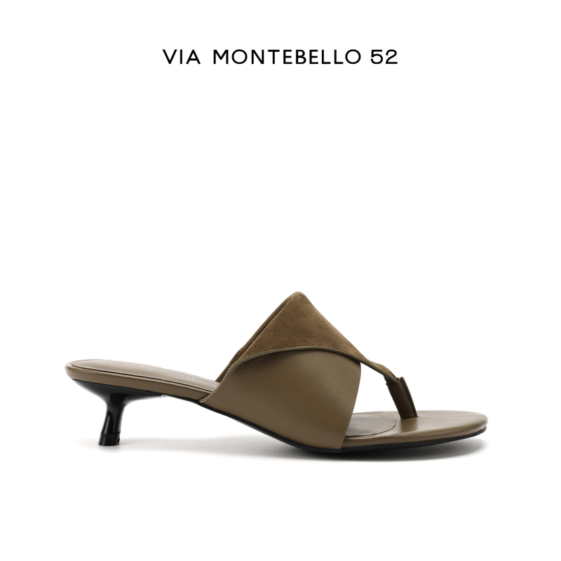 Vm52 Original Design Thetis Geometric Foldable Mid-Heel Cat Heel Flip-Flops Mule Sandals