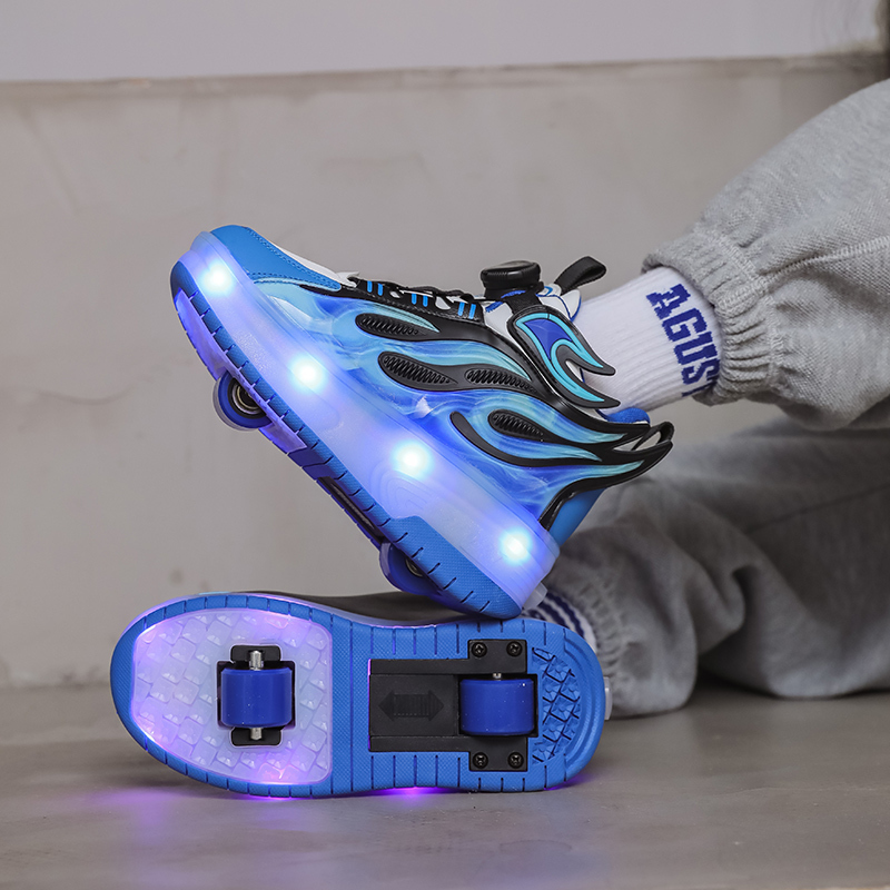 Light-Up Roller Shoes for Boys, Rechargeable, Spring and Summer, Retractable Children's Sports Roller Shoes, Student Double-Wheel Girls' Skates Light-Up Roller Shoes for Boys, Rechargeable, Spring and Summer, Retractable Children's Sports Roller Shoes, Student Double-Wheel Girls' Skates