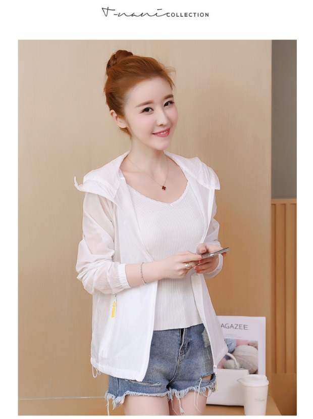 2018 hè mới đi xe đạp chống nắng quần áo nữ ngắn đa năng áo mỏng mỏng thời trang chống nắng quần áo áo điều hòa shop thời trang nữ