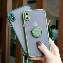 Apple x hand casing camera full package to protect iphonexr anti-fall silicone soft shell Apple xsmax bump color button transparent frosted xs creative ring bracket mesh infrared shell xsmas sleeve