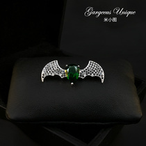 951 high grade copper inlaid zirconium bat brooch men and women luxury temperament corsage sweater pin accessories