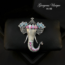 917 high-end exquisite pet elephant brooch mens and womens suit suit jacket corsage vivid luxury pin