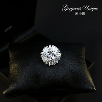 Super flash micro-inlaid zircon brooch simple Joker mini Mini pin shirt neckline anti-slip clip 293
