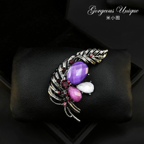 Retro purple branch needle - breast pin - pin - pin sweater button female Korea luxury atmospheric accessories 503
