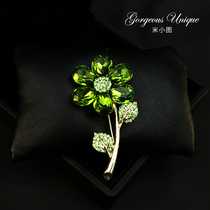 213 exquisite flower branches green flower brooch women pin atmospheric accessories Mothers Day gift