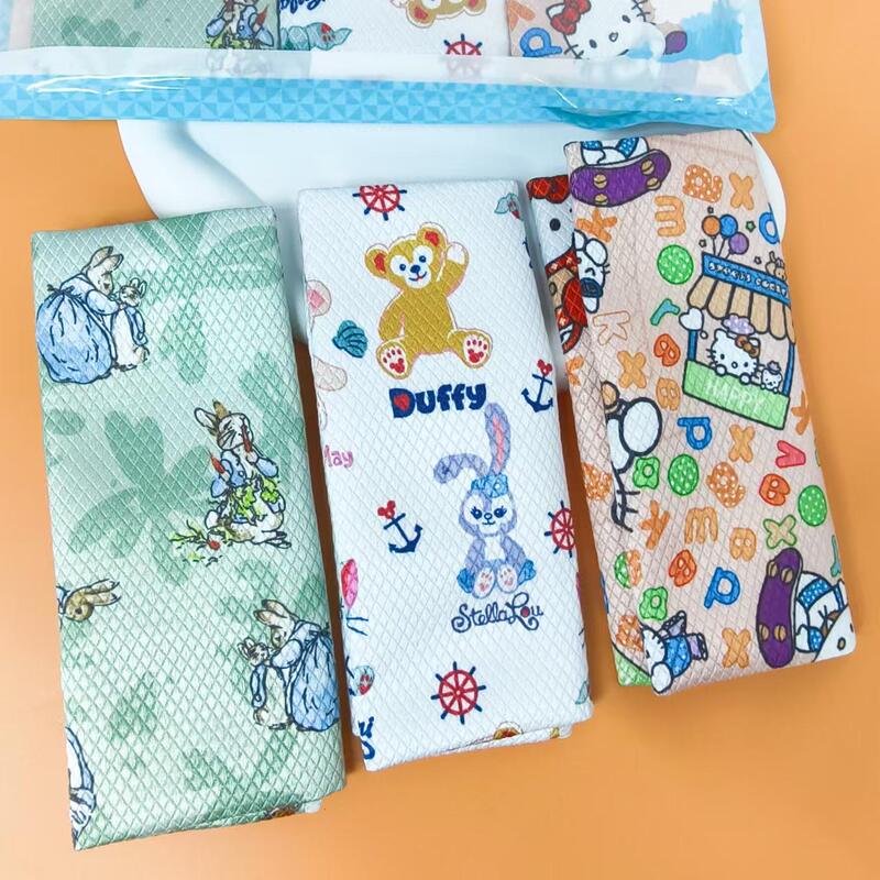 Fish Scale Pattern Thickened Cartoon Print Cleaning Cloth, Absorbent, Non-Marking, Lint-Free, for Wiping Tables, Car Towels, Glass Towels