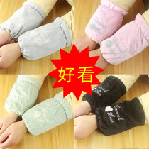 Sleeve female small short cute Korean winter show adult anti-dirty embroidery children simple Princess student oil-proof hand sleeve