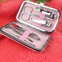 Manicure tool set trim nail flat nail clipper ear spoon eyebrow clamp ear spoon nail file 6-piece set