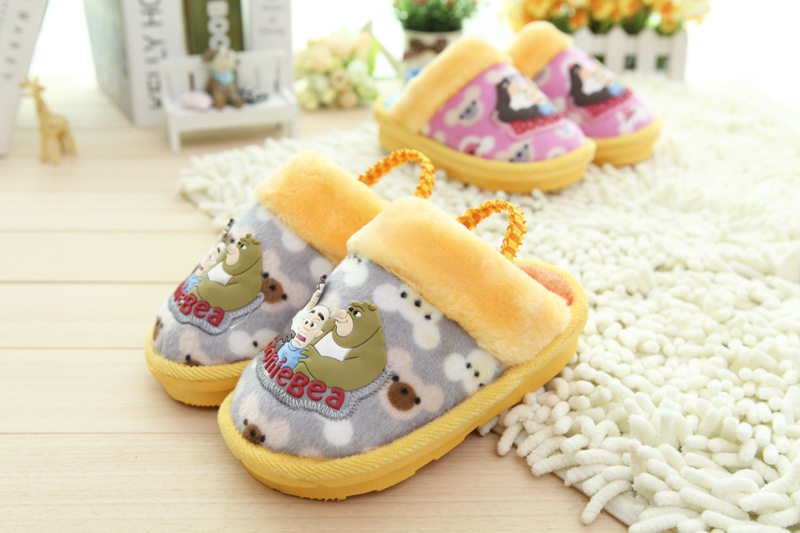 Pantoufles enfants en suède pour hiver - Ref 1021076 Image 17