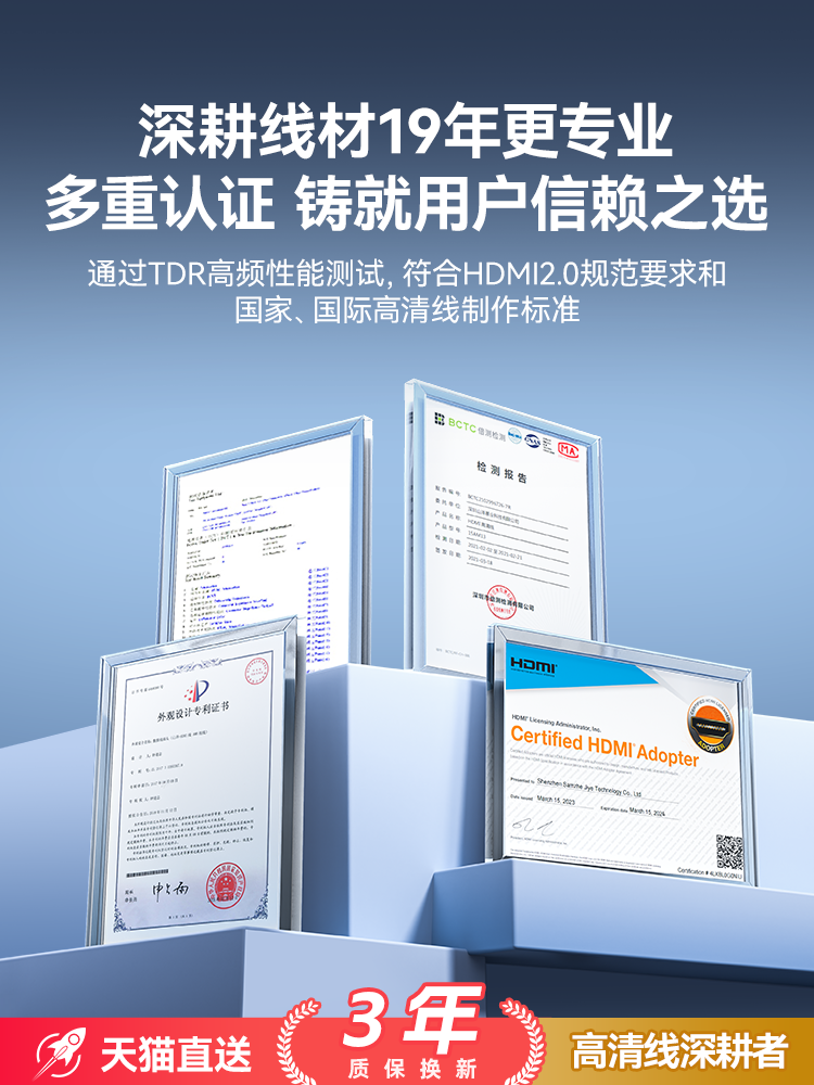 Shanze HDMI Cable 2.0 High-Definition Cable Connects to Computer, Tv Set-Top Box, Monitor Screen, 4K Projection Data Extension