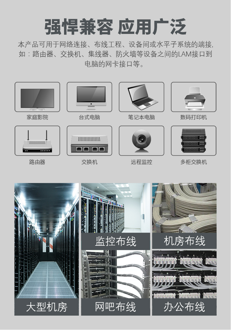 山泽网线电脑宽带网络线室内外无氧铜网线