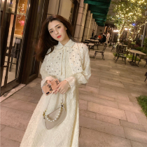 sandro tonali white Xiaoxiang socialite style dress winter new French gentle light luxury temperament skirt