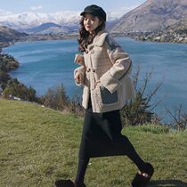 Sandro Tonali lamb wool plaid coat womens 2020 autumn and winter new versatile cotton coat short coat