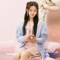 sandro tonali Yang beyond Guan Xiaotong with Hepburn wind wave dot dress temperament sweet waist A- line dress