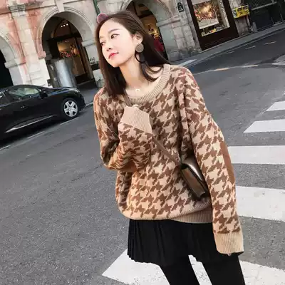 Sandro Tonali knitted suit women's 2020 autumn and winter new lazy wind sweater pleated short skirt two-piece set