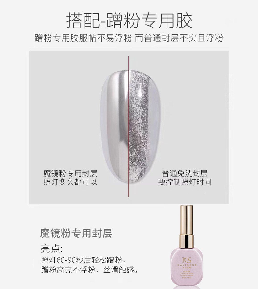 魔镜粉专用封层不沾粉磨砂封层钢化加固镀晶美甲易上粉店用功能胶，性价比爆表？_甲油胶_淘宝美妆网
